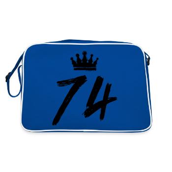 74 Couronne numérique - Sac Retro - bleu/blanc - Dos