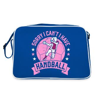 Pallamano Sorry I Can t I have Handball Girl - Retro Tasche - Blau/Weiß - Hinten