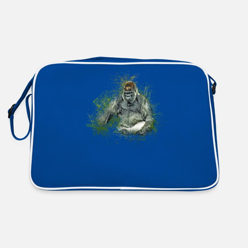 Gorilla - Retro Tasche - Blau/Weiß