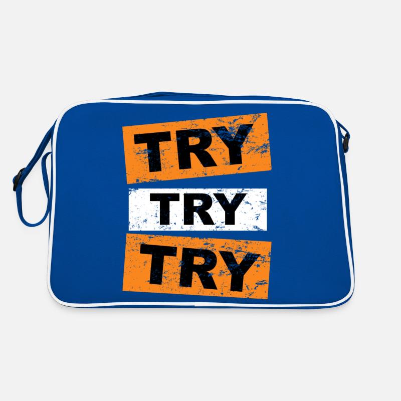 Try try try saying lettering Retro Bag