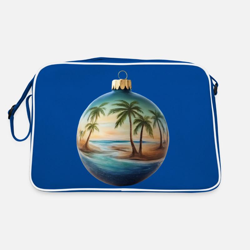 Weihnachtskugel mit Strand Retro Tasche