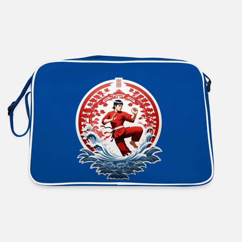 Kung Fu - Retro Tasche - Blau/Weiß