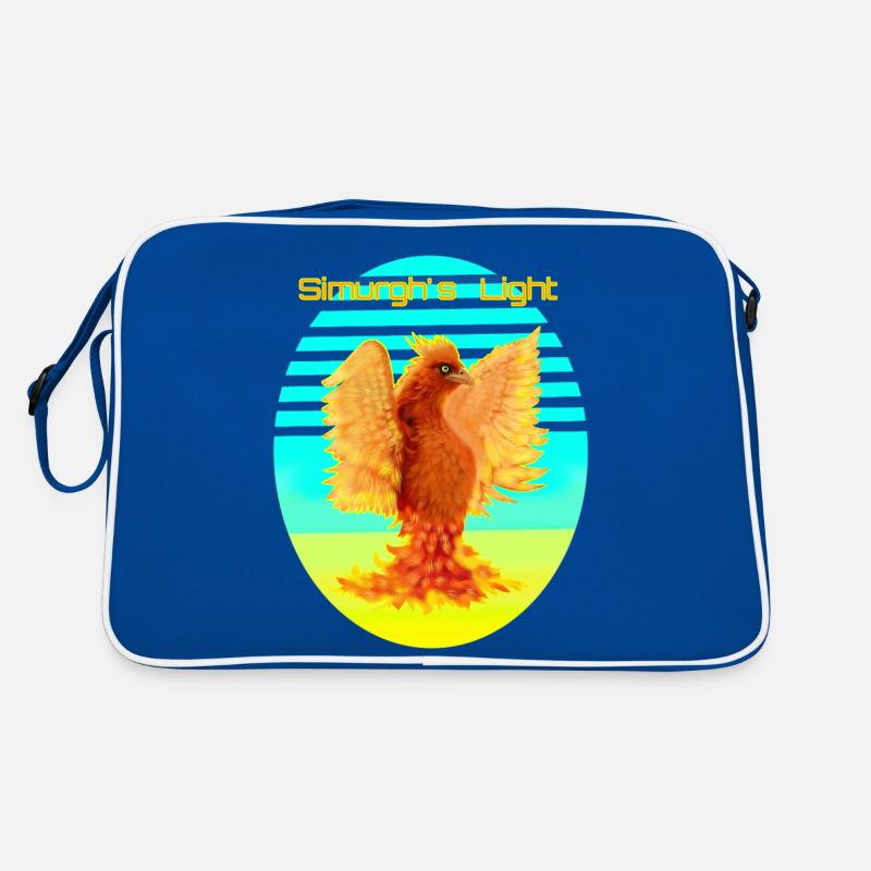 Leuchtend Orange Cyber Bird: Vogel der Glücklichen Retro Tasche