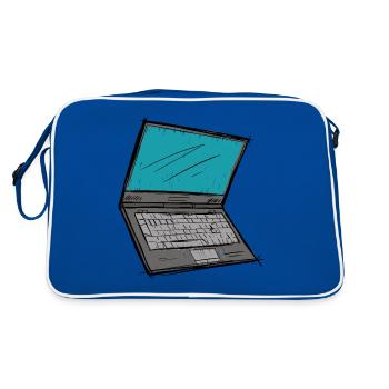Croquis d’ordinateur portable - Sac Retro - bleu/blanc - Dos