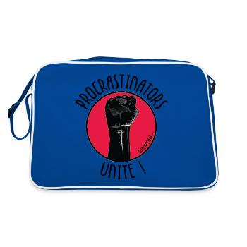 Procrastinators Unite! tomorrow... - Retro Bag - blue/white - Back