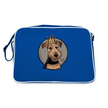 Airedale Terrier - Sac Retro - bleu/blanc - Dos
