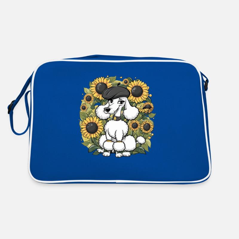 Caniche français aux tournesols doux Sac Retro