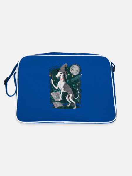 Magic Greyhound in Wizard Outfit for Wizard - Retro Bag - blue/white - Back