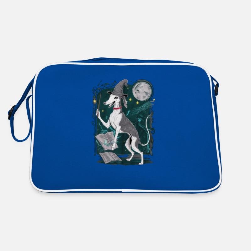 Magischer Windhund im Zauberer Outfit für Zauberer Retro Tasche