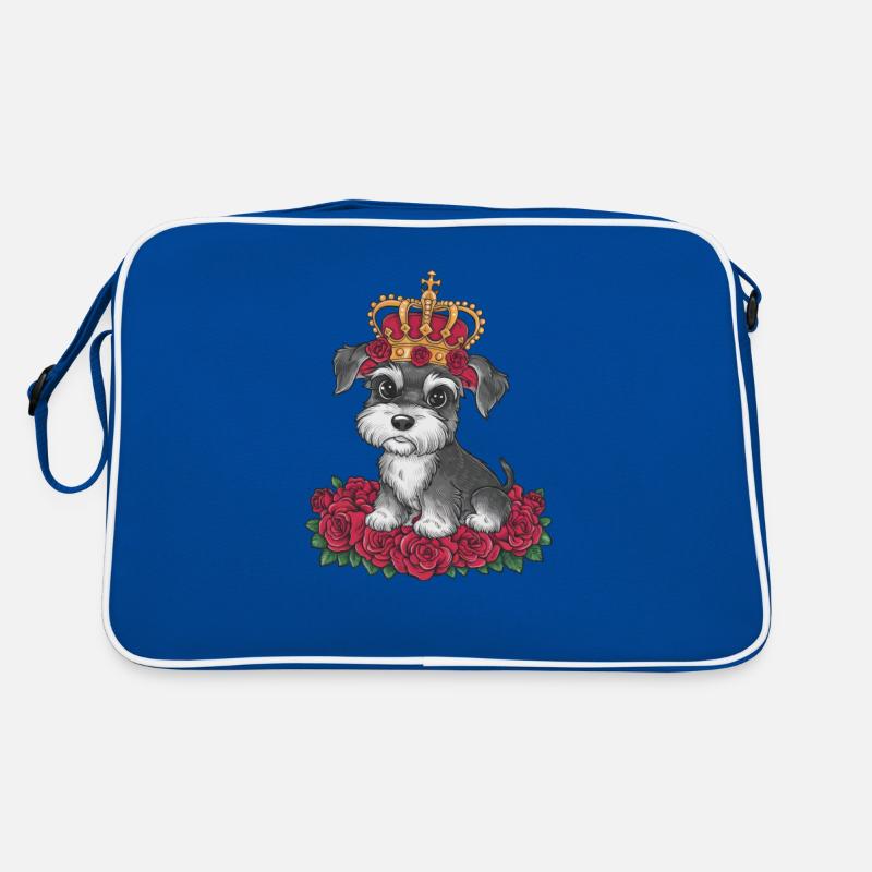 Schnauzer miniature royal avec couronne style dessin animé Sac Retro