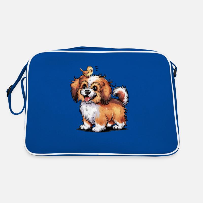 Niedlicher Havanese mit süßem Kanarienvogel Retro Tasche
