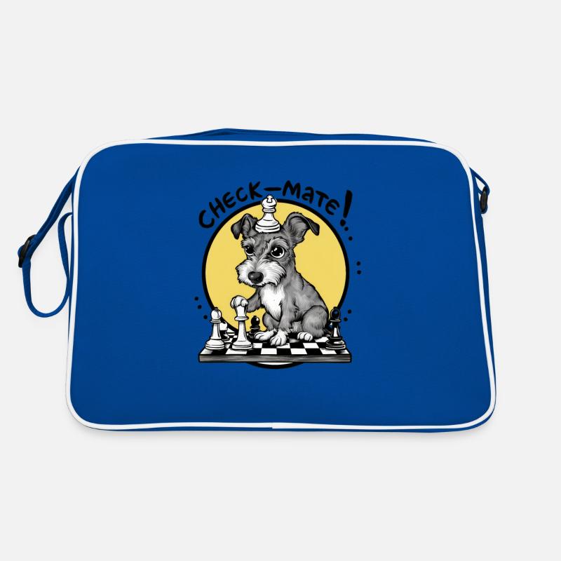 Sealyham Terrier mit Schachbrett für Schach Fans Retro Tasche