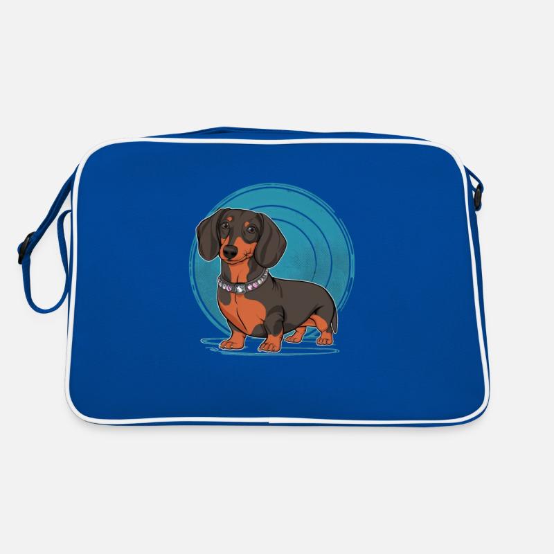 Cooler Cartoon Dackel Retro Tasche