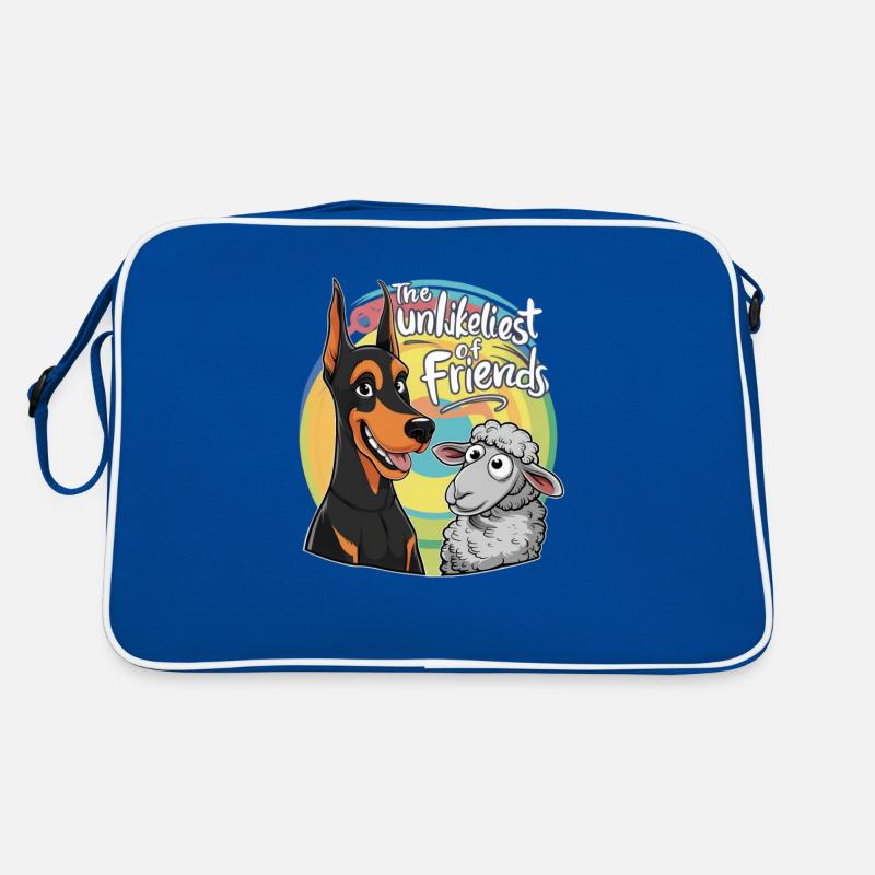 Cooler Doberman mit Schaf Retro Tasche