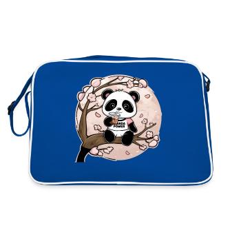 Panda Kawaii avec Bubble Tea - Sac Retro - bleu/blanc - Dos