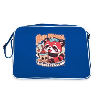 Panda Kawaii Rouge avec Bubble Tea - Sac Retro - bleu/blanc - Dos