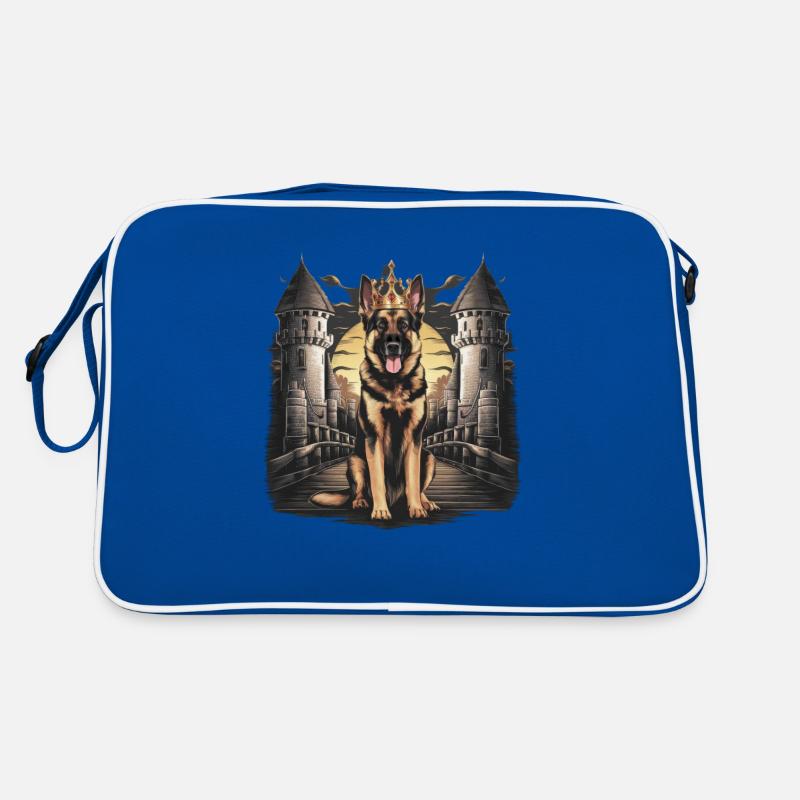 German Shepherd with Crown and Lock Retro Bag