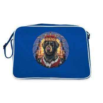 Grand chien de Münsterland avec couronne et serrure - Sac Retro - bleu/blanc - Dos