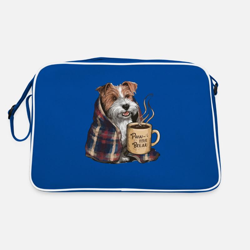 Dandie Dinmont Terrier avec couverture et tasse à café Sac Retro