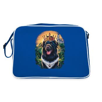 Grand chien de Münsterland avec couronne et serrure - Sac Retro - bleu/blanc - Dos