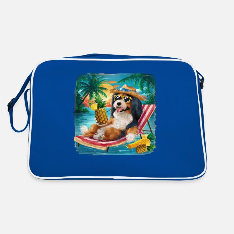 Chien bichon havanais sur la plage, idéal pour l’été Sac Retro