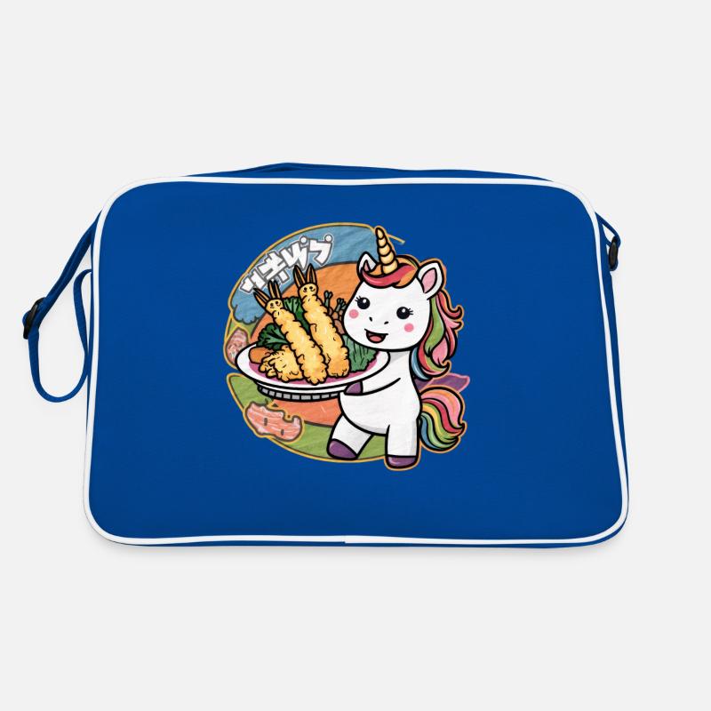 Kawaii Einhorn mit Garnelen Tempura Retro Tasche