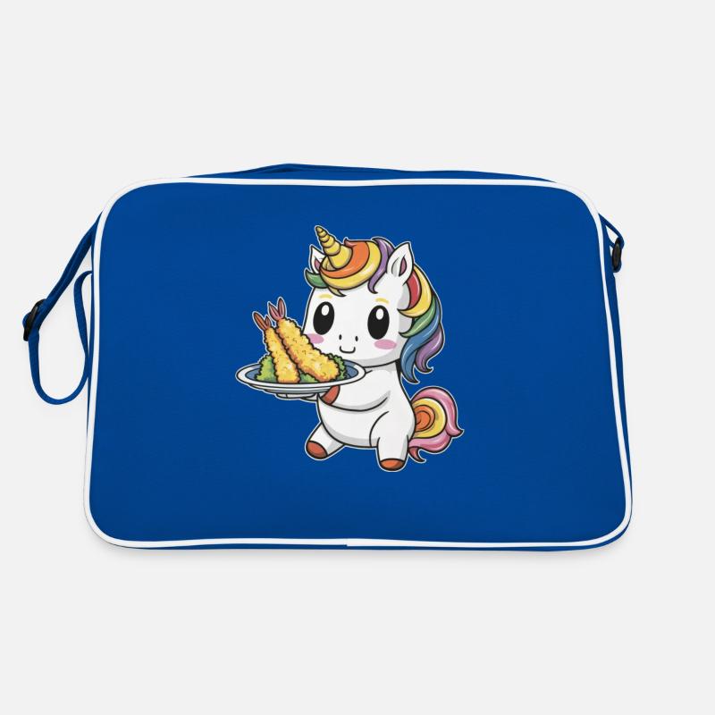 Kawaii Einhorn mit Garnelen Tempura Retro Tasche
