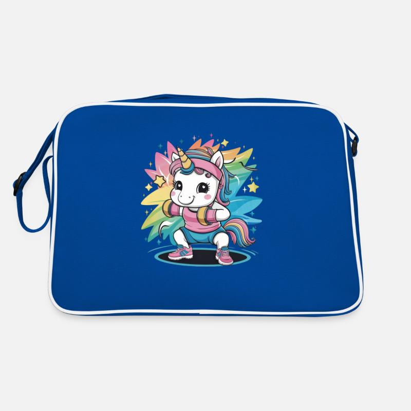 Fitness Einhorn macht Fitness Pose Retro Tasche