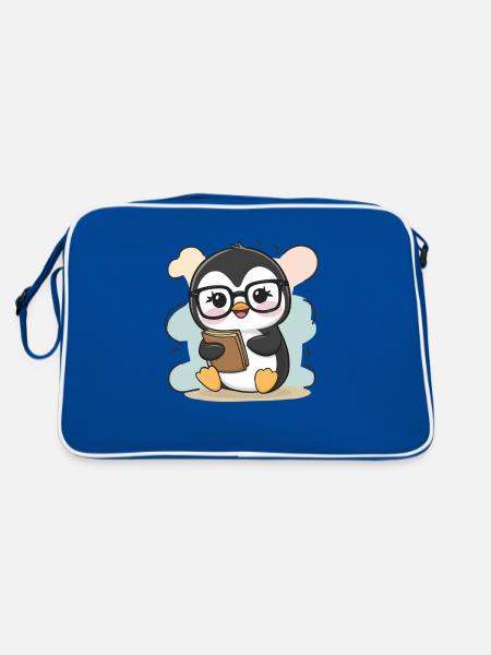 Pingouin Kawaii avec Licorne Ouftit - Sac Retro - bleu/blanc - Dos