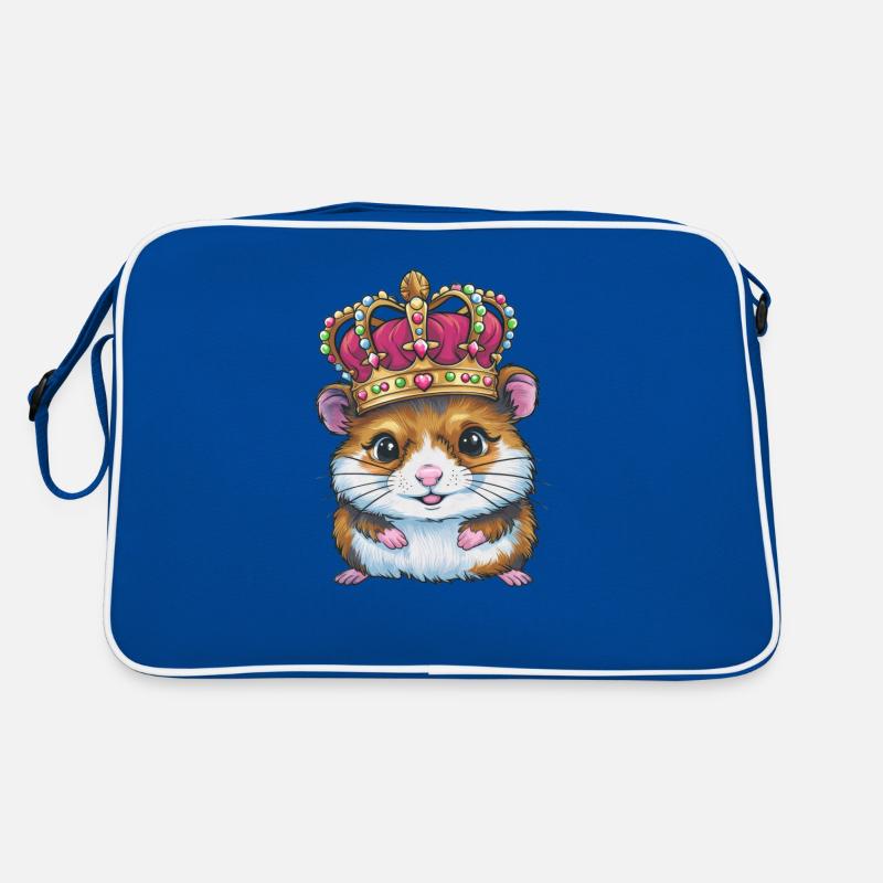 Hamster Kawaii dans le style dessin animé avec couronne Sac Retro