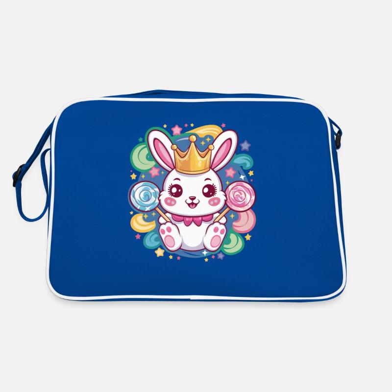 Lapin kawaii avec couronne et sucettes Sac Retro