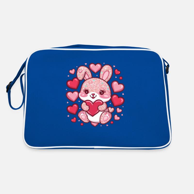 Lapin Kawaii dans le style dessin animé Sac Retro