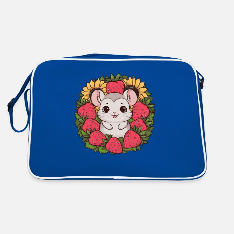 Chinchilla kawaii aux fraises et tournesols Sac Retro