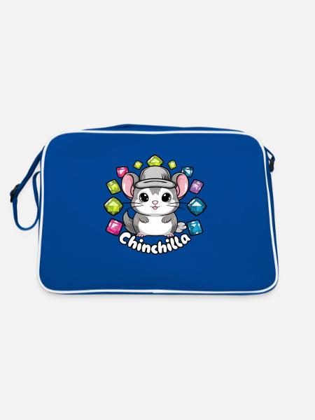 Chinchilla kawaii aux couleurs vives - Sac Retro - bleu/blanc - Dos