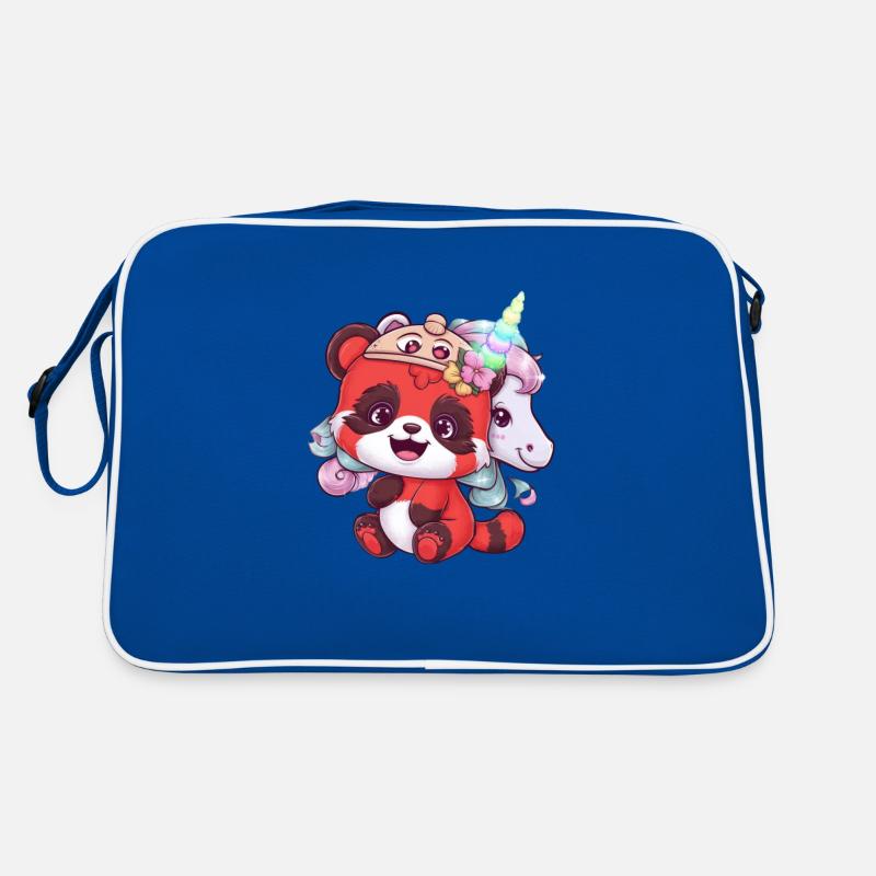 Cute red kawaii panda in cartoon look Retro Bag