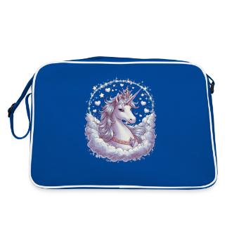 Licorne magique et imaginative avec des étoiles - Sac Retro - bleu/blanc - Dos