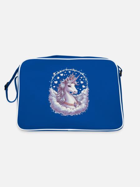 Licorne magique et imaginative avec des étoiles - Sac Retro - bleu/blanc - Dos