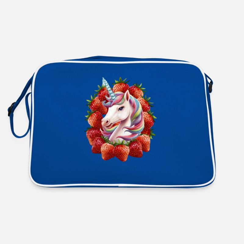 Licorne mignonne avec des fraises pleines de magie Sac Retro
