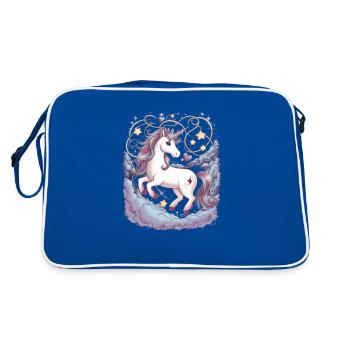 Licorne magique et imaginative avec des étoiles - Sac Retro - bleu/blanc - Dos