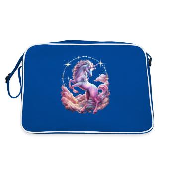 Licorne magique et imaginative avec des étoiles - Sac Retro - bleu/blanc - Dos