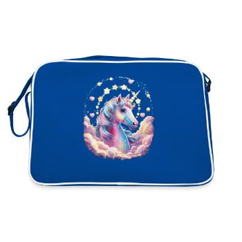 Licorne magique et imaginative avec des étoiles - Sac Retro - bleu/blanc - Dos