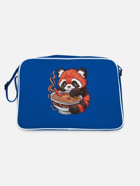 Cute unicorn with strawberries full of magic - Retro Bag - blue/white - Back