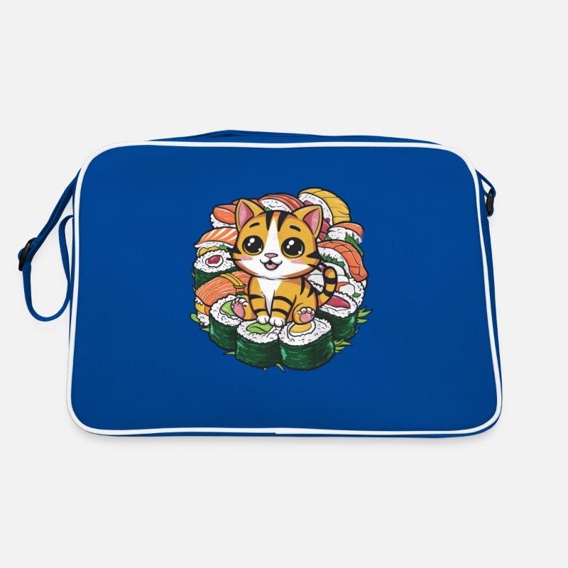 Mignon chat kawaii aime les sushis Sac Retro