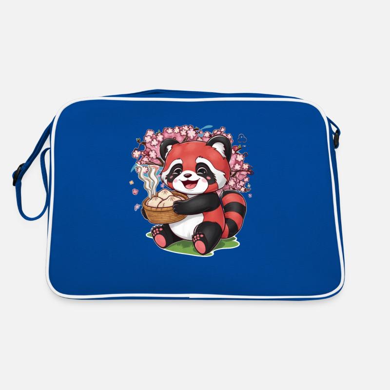 Roter Panda Kawaii mit gefüllten Teigtaschen Retro Tasche