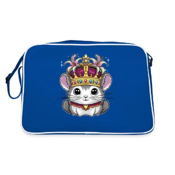 Chinchila Kawaii Royal avec Couronne et Lillia - Sac Retro - bleu/blanc - Dos