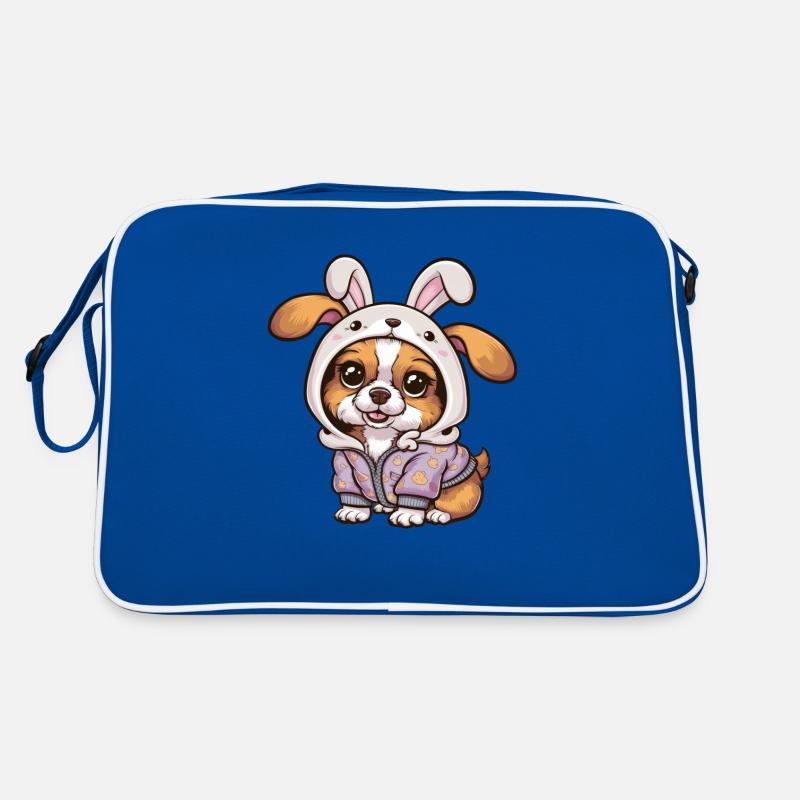 Chien Kawaii avec Tenue Lapins Sac Retro