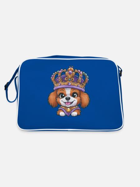 Royal Kaawii Chien avec Couronne - Sac Retro - bleu/blanc - Dos