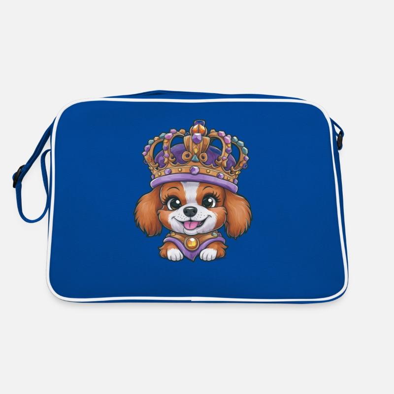 Königlicher Kaawii Hund mit Krone Retro Tasche