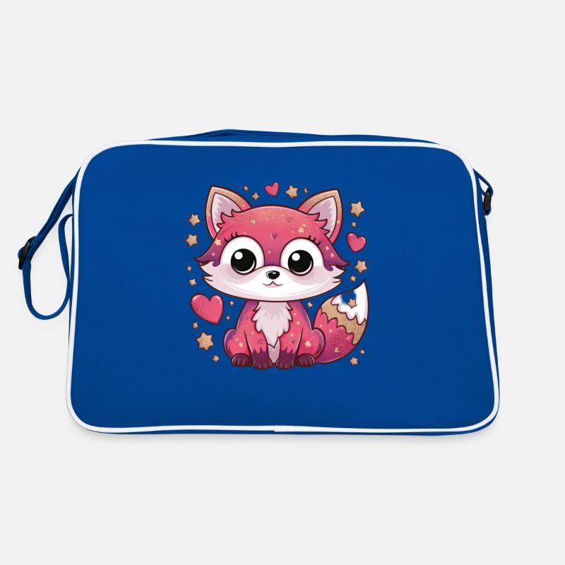 Kawaii Fuchs mit herzen und Sternen Retro Tasche