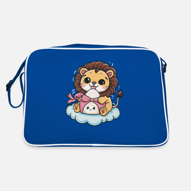 Kawaii Löwe im Cartoon Stil Kawaii Onigiri Retro Tasche